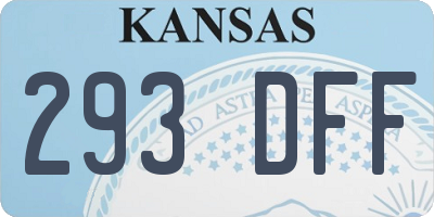 KS license plate 293DFF
