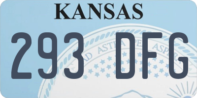 KS license plate 293DFG