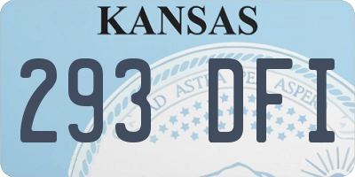 KS license plate 293DFI