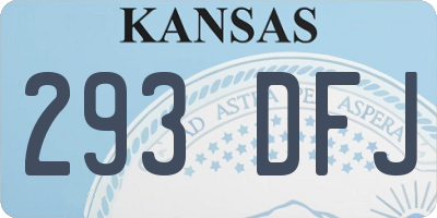 KS license plate 293DFJ