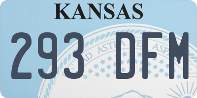 KS license plate 293DFM