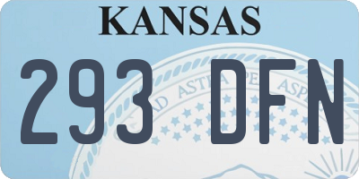 KS license plate 293DFN
