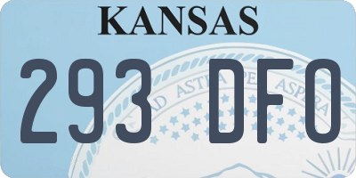 KS license plate 293DFO