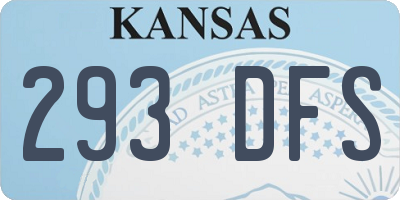 KS license plate 293DFS