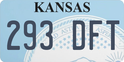 KS license plate 293DFT