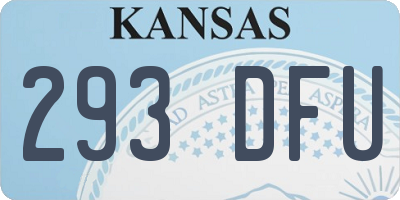 KS license plate 293DFU