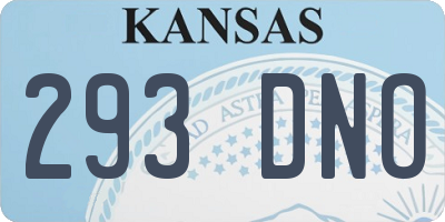 KS license plate 293DNO