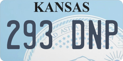 KS license plate 293DNP
