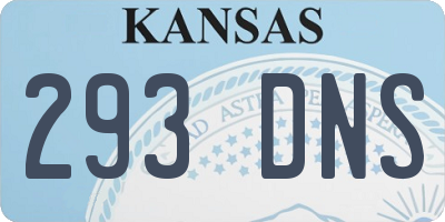 KS license plate 293DNS