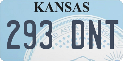 KS license plate 293DNT