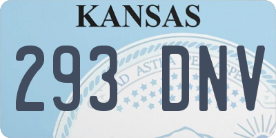 KS license plate 293DNV