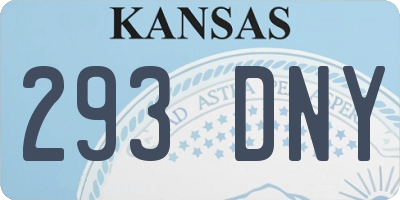 KS license plate 293DNY