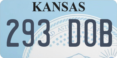 KS license plate 293DOB