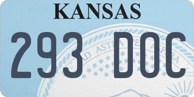 KS license plate 293DOC