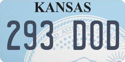 KS license plate 293DOD