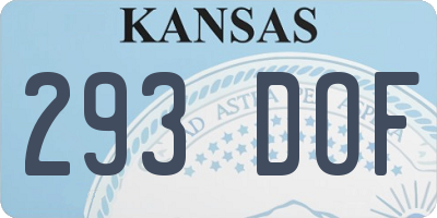KS license plate 293DOF
