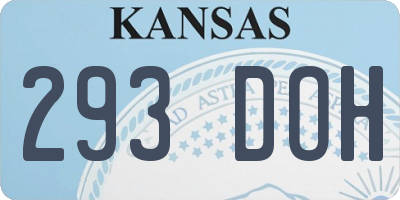 KS license plate 293DOH