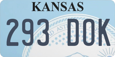 KS license plate 293DOK