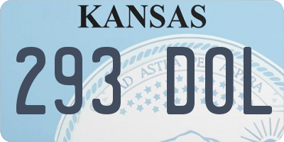 KS license plate 293DOL