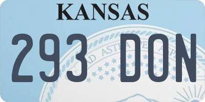 KS license plate 293DON