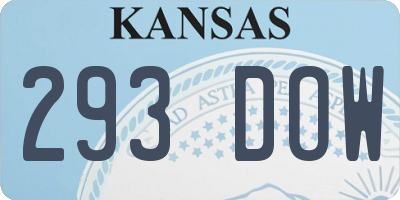 KS license plate 293DOW