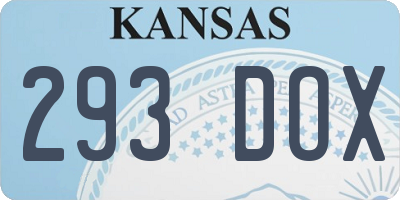 KS license plate 293DOX