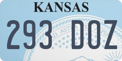 KS license plate 293DOZ