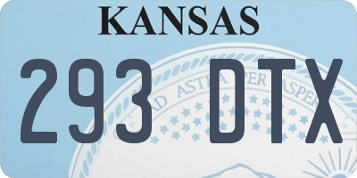 KS license plate 293DTX