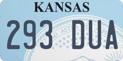 KS license plate 293DUA