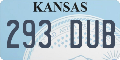 KS license plate 293DUB