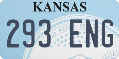 KS license plate 293ENG