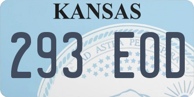 KS license plate 293EOD