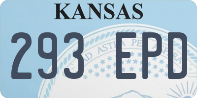 KS license plate 293EPD