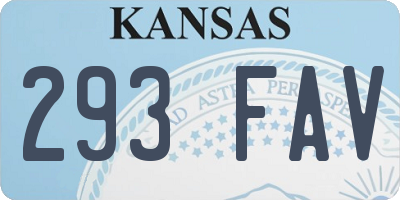 KS license plate 293FAV