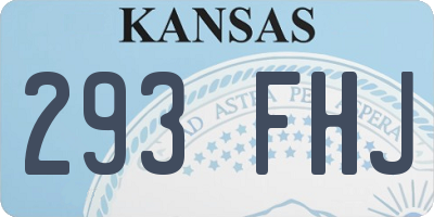 KS license plate 293FHJ