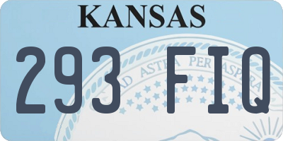 KS license plate 293FIQ