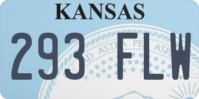 KS license plate 293FLW