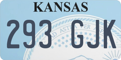 KS license plate 293GJK