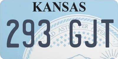 KS license plate 293GJT