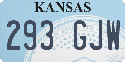 KS license plate 293GJW
