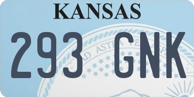KS license plate 293GNK