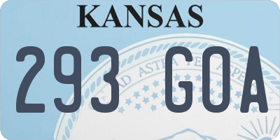KS license plate 293GOA