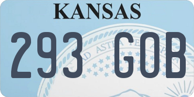 KS license plate 293GOB