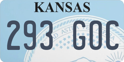 KS license plate 293GOC