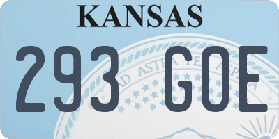 KS license plate 293GOE