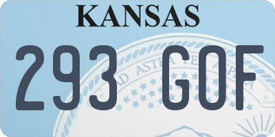 KS license plate 293GOF