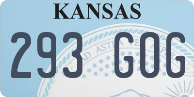 KS license plate 293GOG