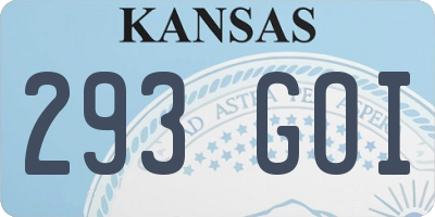 KS license plate 293GOI