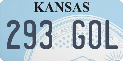 KS license plate 293GOL