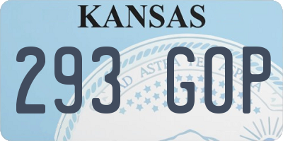KS license plate 293GOP